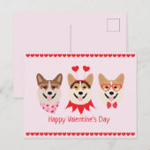 ハッピーヴァレンティーンズデイペンブロークウェルシュコーギードッグ ポストカード (正面/裏面)