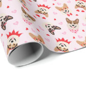 ハッピーヴァレンティーンズデイペンブロークウェルシュコーギードッグ ラッピングペーパー (ロールコーナー)