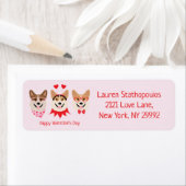 ハッピーヴァレンティーンズデイペンブロークウェルシュコーギードッグ ラベル (インサイチュ)