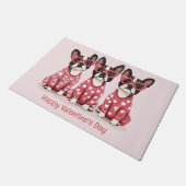 ハッピーヴァレンティーンズデイボストンテリアドッグス ドアマット (アングル)