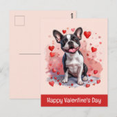 ハッピーヴァレンティーンズデイボストンテリアドッグ ポストカード (正面/裏面)