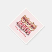 ハッピーヴァレンティーンズデイポメラニア犬ドッグス スタンダードカクテルナプキン (角)