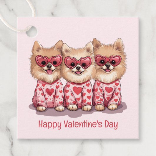 ハッピーヴァレンティーンズデイポメラニア犬ドッグス フェイバータグ (正面)