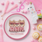 ハッピーヴァレンティーンズデイポメラニア犬ドッグス ペーパープレート (パーティー)