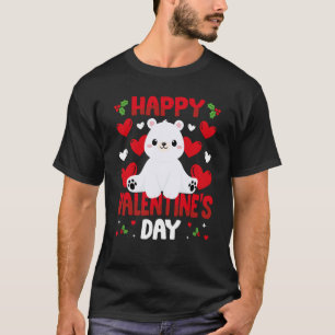 ハッピーヴァレンティーンズデイポーラベアハートラブアニマル Tシャツ