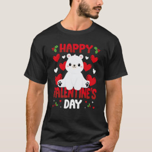 ハッピーヴァレンティーンズデイポーラベアハートラブアニマル Tシャツ