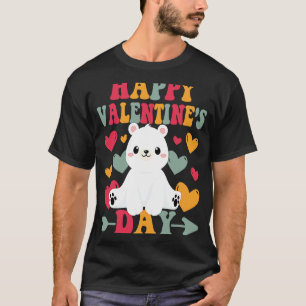 ハッピーヴァレンティーンズデイポーラベアハートラブグルーヴィ Tシャツ