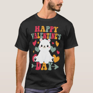 ハッピーヴァレンティーンズデイポーラベアハートラブグルーヴィ Tシャツ