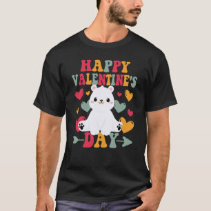ハッピーヴァレンティーンズデイポーラベアハートラブグルーヴィ Tシャツ