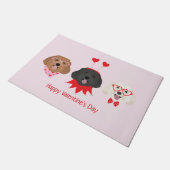 ハッピーヴァレンティーンズデイマルティプードッグ ドアマット (アングル)