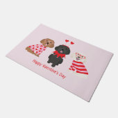 ハッピーヴァレンティーンズデイマルティプードッグ ドアマット (アングル)