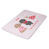 ハッピーヴァレンティーンズデイマルティプードッグ バスマット (アングル)