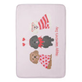 ハッピーヴァレンティーンズデイマルティプードッグ バスマット (正面縦)