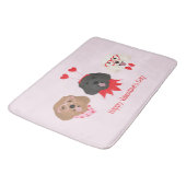 ハッピーヴァレンティーンズデイマルティプードッグ バスマット (アングル)