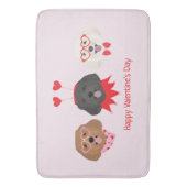 ハッピーヴァレンティーンズデイマルティプードッグ バスマット (正面縦)