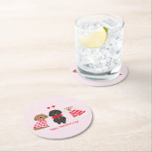ハッピーヴァレンティーンズデイマルティプードッグ ラウンドペーパーコースター (インサイチュ)