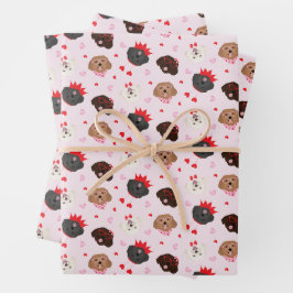 ハッピーヴァレンティーンズデイマルティプードッグ ラッピングペーパーシート