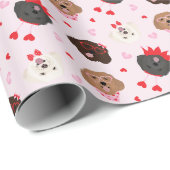 ハッピーヴァレンティーンズデイマルティプードッグ ラッピングペーパー (ロールコーナー)