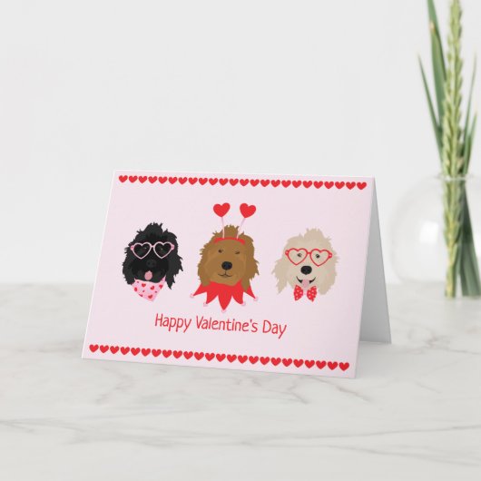 ハッピーヴァレンティーンズデイミニゴールデンドールドードルドッグス シーズンカード (正面)