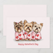 ハッピーヴァレンティーンズデイヨークシャーテリアドッグス シーズンカード (正面/裏面)