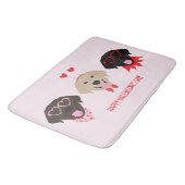 ハッピーヴァレンティーンズデイラブラドールレトリエバードッグス バスマット (アングル)
