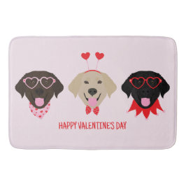 ハッピーヴァレンティーンズデイラブラドールレトリエバードッグス バスマット