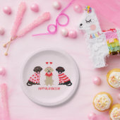 ハッピーヴァレンティーンズデイラブラドールレトリエバードッグス ペーパープレート (パーティー)