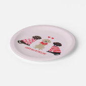 ハッピーヴァレンティーンズデイラブラドールレトリエバードッグス ペーパープレート (アングル)