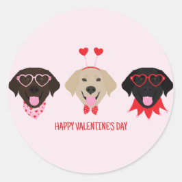 ハッピーヴァレンティーンズデイラブラドールレトリエバードッグス ラウンドシール