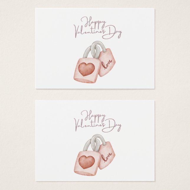 ハッピーヴァレンティーンズデイラブロックハートロマンティックピンク (正面&裏面)