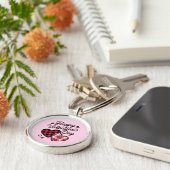 ハッピーヴァレンティーンズデイレオパードプレイドラブハート キーホルダー (側面)