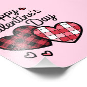 ハッピーヴァレンティーンズデイレオパードプレイドラブハート フォトプリント            (角)