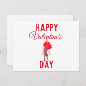 ハッピーヴァレンティーンズデイレッドアンブレラブカップル ポストカード (正面/裏面)