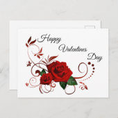 ハッピーヴァレンティーンズデイレッドローゼス ポストカード (正面/裏面)