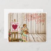 ハッピーヴァレンティーンズデイヴィンテージケルブ シーズンポストカード (正面/裏面)