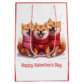ハッピーヴァレンティーンズデイ柴犬ドッグス ミディアムペーパーバッグ (裏面)