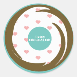 ハッピーヴァレンティーンズデイ紙吹雪ハートマーブルドーナツ ラウンドシール