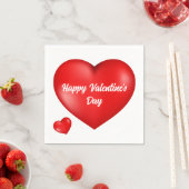 ハッピーヴァレンティーンズデイ赤いハート スタンダードカクテルナプキン (インサイチュ)