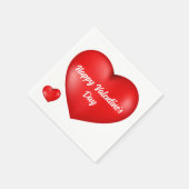 ハッピーヴァレンティーンズデイ赤いハート スタンダードカクテルナプキン (角)