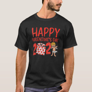 ハッピーヴァレンティーンズデイ2023キューピッド顔マスクカルアンティ Tシャツ