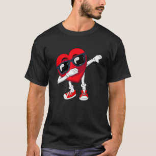 ハッピーヴァレンティーンズデーカッコいいダビングハートおもしろいガール Tシャツ