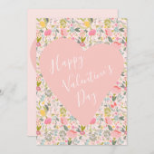 ハッピーヴァレンティーンズデーガーリー赤面ピンクハート シーズンカード (正面/裏面)