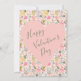 ハッピーヴァレンティーンズデーガーリー赤面ピンクハート シーズンカード