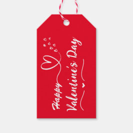 ハッピーヴァレンティーンズデーシンプルラベルレッド&ホワイトギフト ギフトタグ