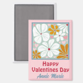 ハッピーヴァレンティーンズデーハートユニークボホの花 マグネット (正面/裏面)