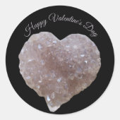 ハッピーヴァレンティーンズピンクアメジスト結晶ハート ラウンドシール (正面)