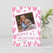 ハッピーヴァレンティーンズピンクハートフォトファミリー シーズンカード (スタンド正面)