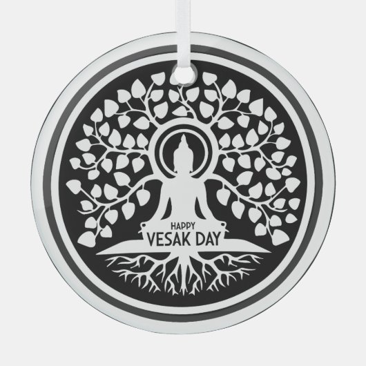 ハッピーヴェサックの日 ガラスオーナメント (正面)