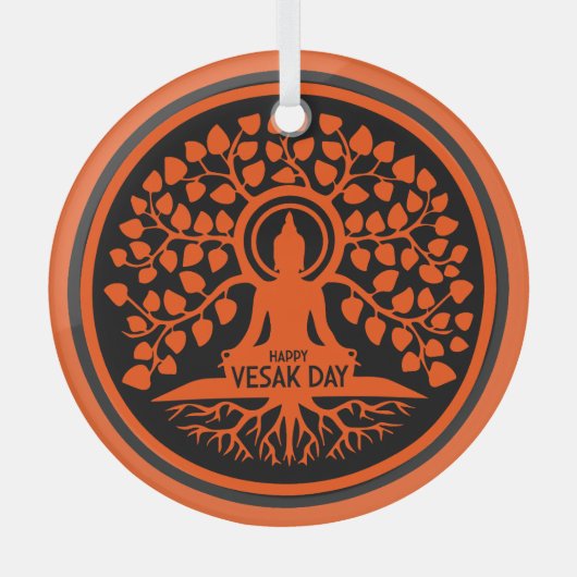 ハッピーヴェサックの日 ガラスオーナメント (正面)