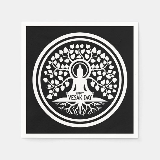 ハッピーヴェサックの日 スタンダードカクテルナプキン (正面)